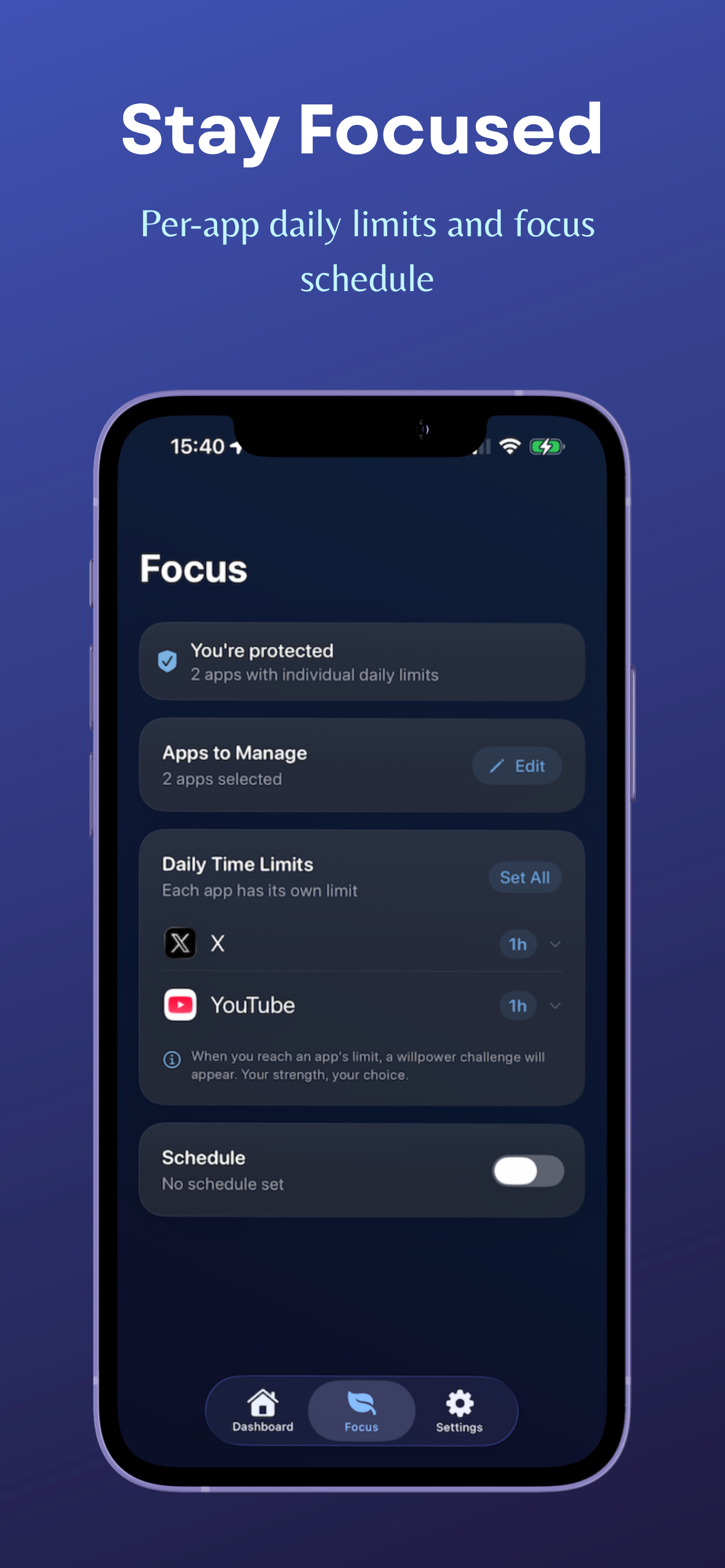 Dewly Focus screen